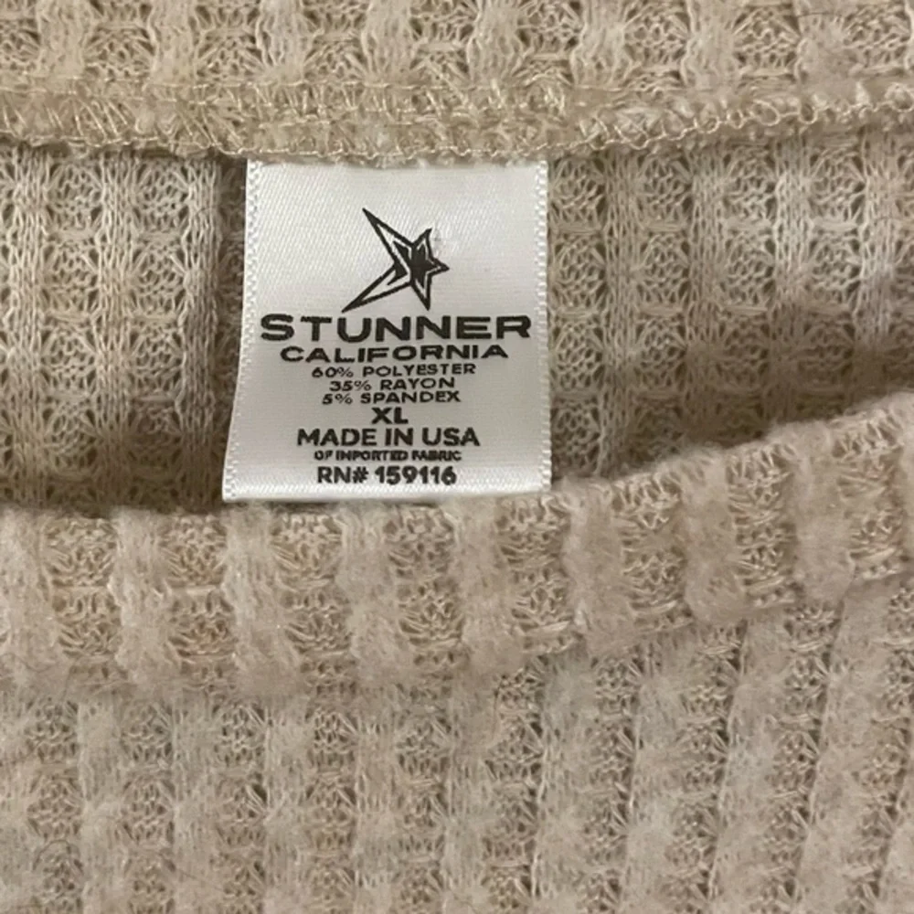 Stunner California Utah Grown Graphic & Sergo Lily Long Sleeve Top XL Beige